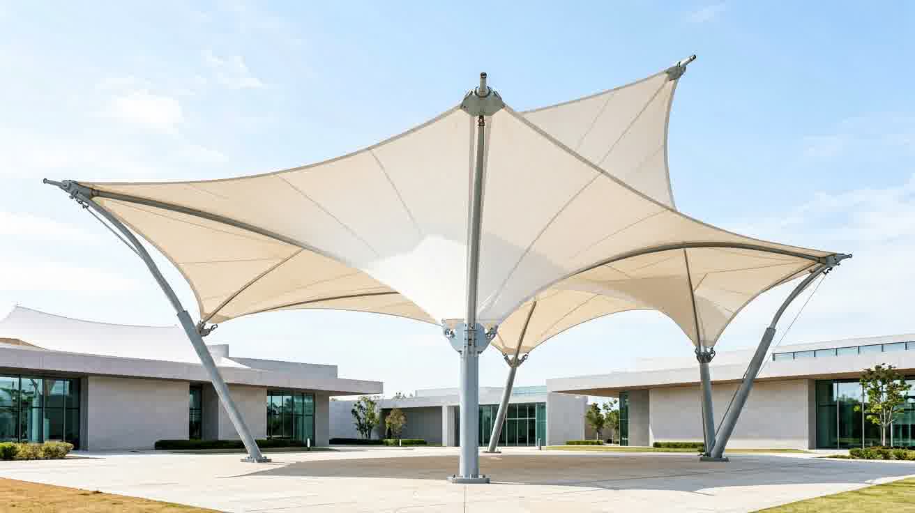 Sistem struktur kanopi membrane: cara kerja dan material