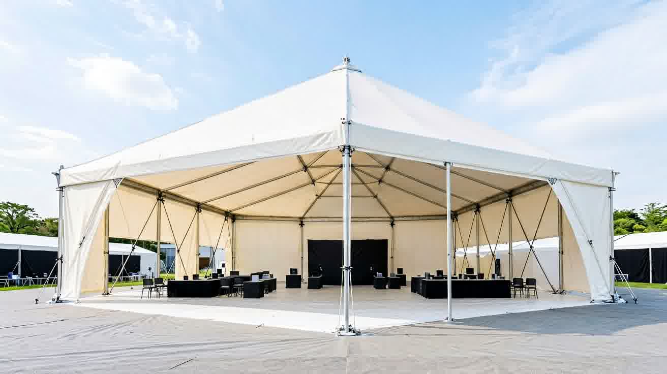 Tenda membrane untuk acara: rincian biaya sewa dan beli