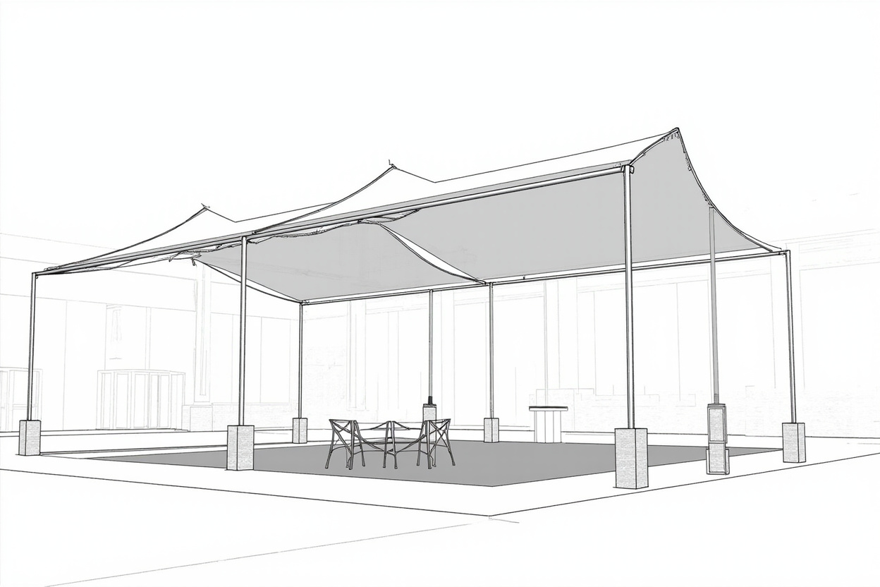 Struktur tenda membrane