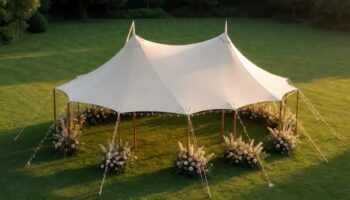 Tenda Membrane Acara Pernikahan Outdoor Tahap Pemasangan